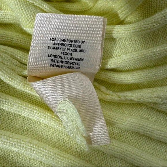Anthropologie Canary Yellow Zadkine Ribbed Knit Sweater Tank Size XS Linen Blend - Picture 14 of 16